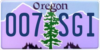 OR license plate 007SGI