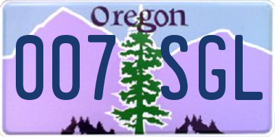 OR license plate 007SGL