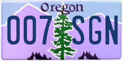 OR license plate 007SGN