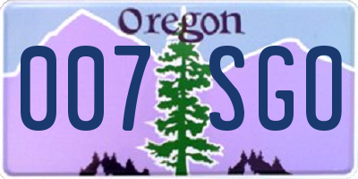 OR license plate 007SGO
