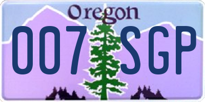 OR license plate 007SGP