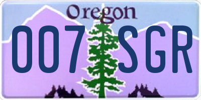 OR license plate 007SGR