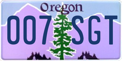 OR license plate 007SGT