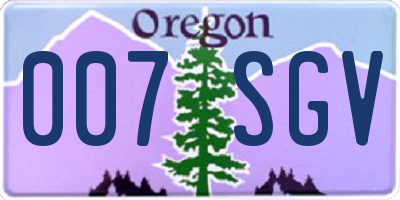 OR license plate 007SGV