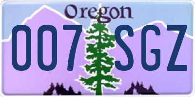 OR license plate 007SGZ