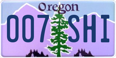 OR license plate 007SHI