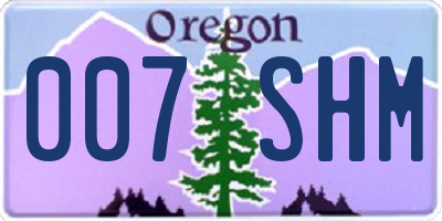 OR license plate 007SHM