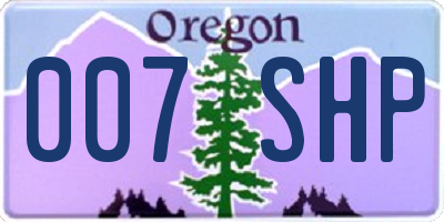 OR license plate 007SHP