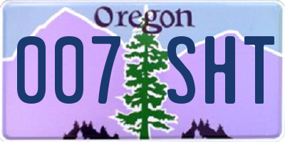 OR license plate 007SHT