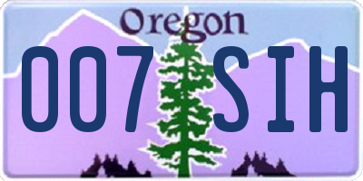 OR license plate 007SIH