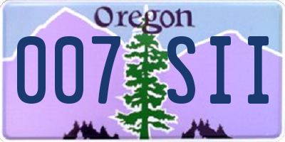 OR license plate 007SII