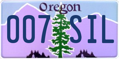 OR license plate 007SIL