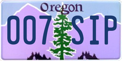 OR license plate 007SIP