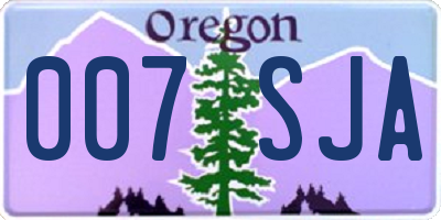 OR license plate 007SJA