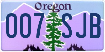 OR license plate 007SJB