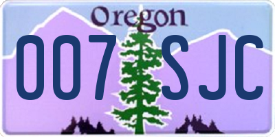 OR license plate 007SJC