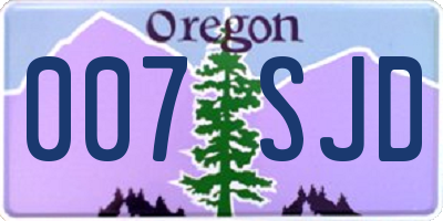 OR license plate 007SJD