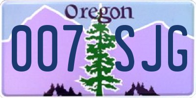 OR license plate 007SJG