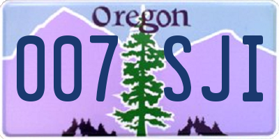 OR license plate 007SJI