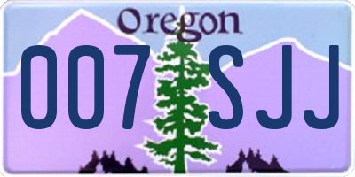 OR license plate 007SJJ