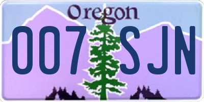 OR license plate 007SJN