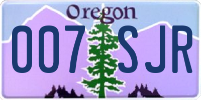 OR license plate 007SJR