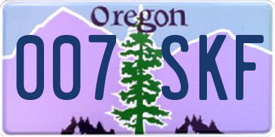 OR license plate 007SKF
