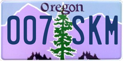 OR license plate 007SKM