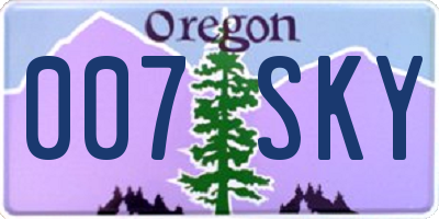 OR license plate 007SKY