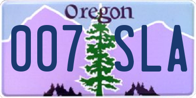 OR license plate 007SLA