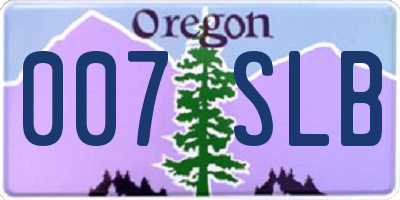 OR license plate 007SLB