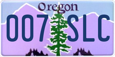 OR license plate 007SLC