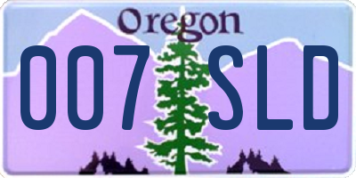 OR license plate 007SLD