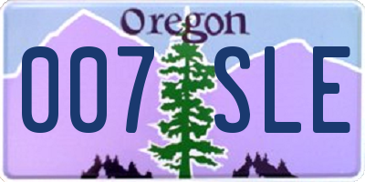 OR license plate 007SLE