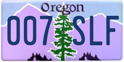 OR license plate 007SLF