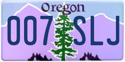 OR license plate 007SLJ