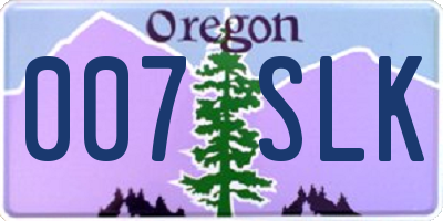 OR license plate 007SLK