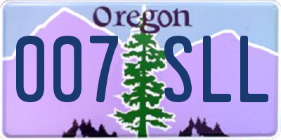 OR license plate 007SLL