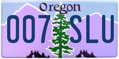 OR license plate 007SLU