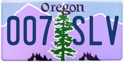OR license plate 007SLV