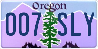 OR license plate 007SLY