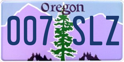 OR license plate 007SLZ