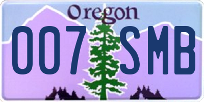 OR license plate 007SMB