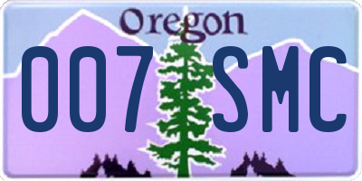 OR license plate 007SMC