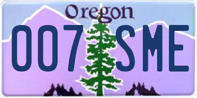 OR license plate 007SME
