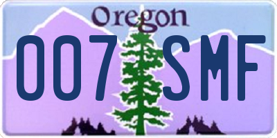 OR license plate 007SMF