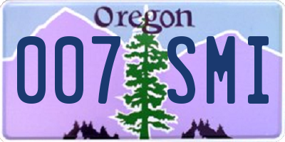 OR license plate 007SMI
