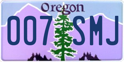 OR license plate 007SMJ