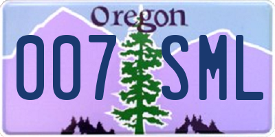 OR license plate 007SML