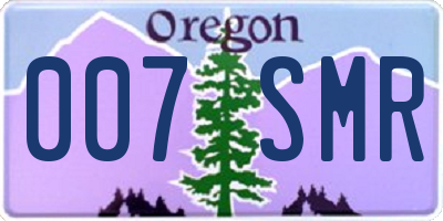 OR license plate 007SMR